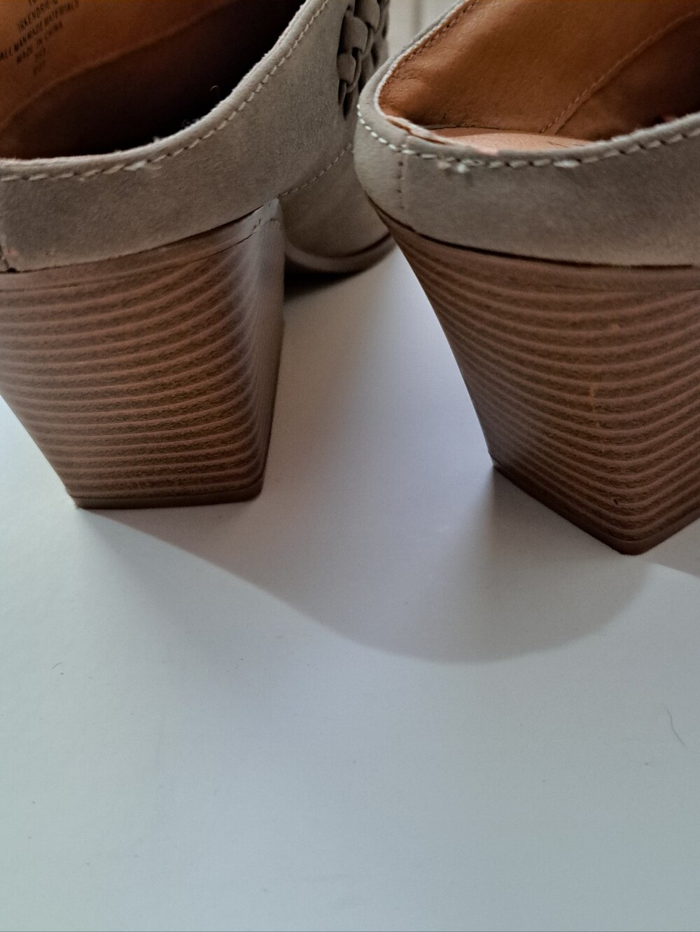 Indigo Taupe Braided Suede Pointed Toe Mules 10M - Picture 7 of 12